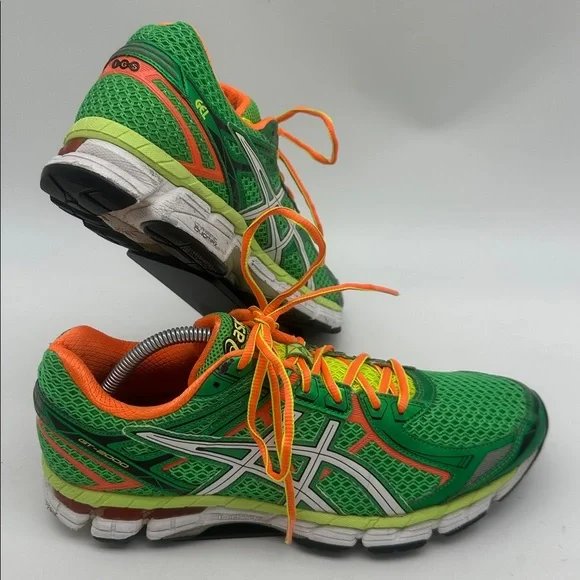 Asics Green and Orange Women's Running Sneakers - Picture 5 of 16